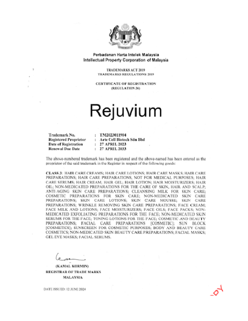 Rejuvium trademark